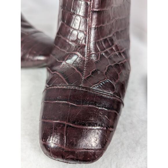 Antonio MelaniAnkle boots brown 7.5Croc print on leather High heel 3.5" See Desc - Picture 10 of 13